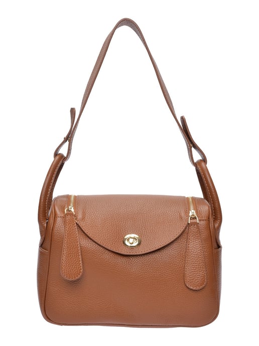 Luisa Vannini Brown Rundleer Tas - Image 1