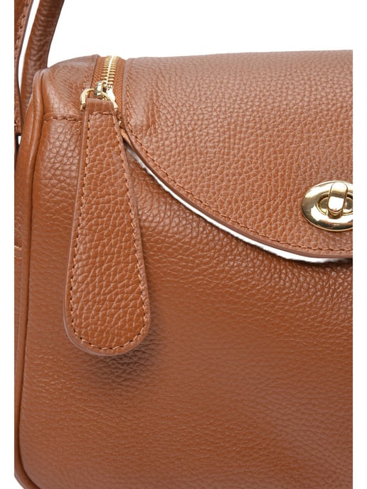 Luisa Vannini Brown Rundleer Tas - Image 3