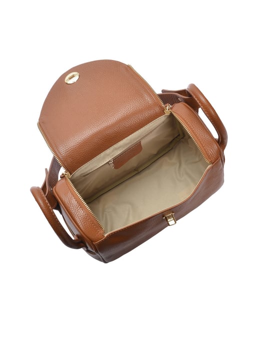 Luisa Vannini Brown Rundleer Tas - Image 4