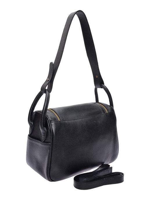 Luisa Vannini Zwart Rundleer Tas - Image 2