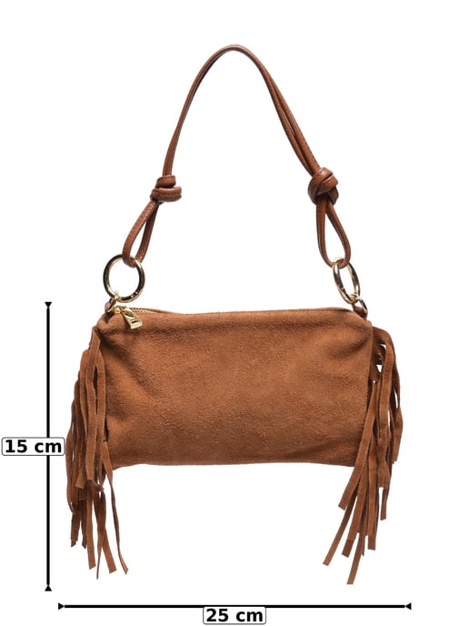 Roberta M COGNAC Rundleer Tas - Image 5
