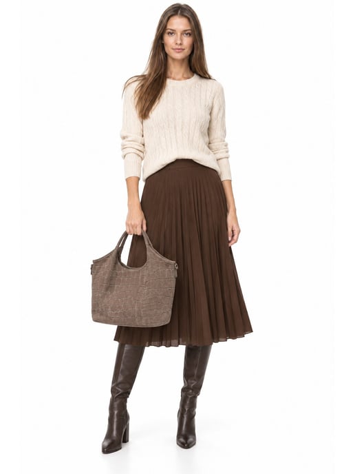 Anna Luchini Beige Cowhide Leather Bag - Image 6