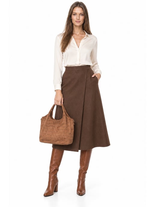Anna Luchini Brown Cowhide Leather Bag - Image 6