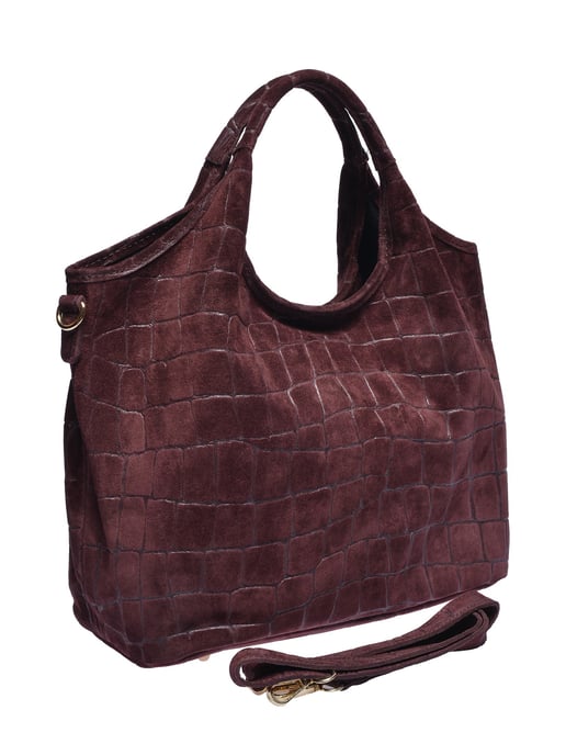 Anna Luchini Burgundy Cowhide Leather Bag - Image 2