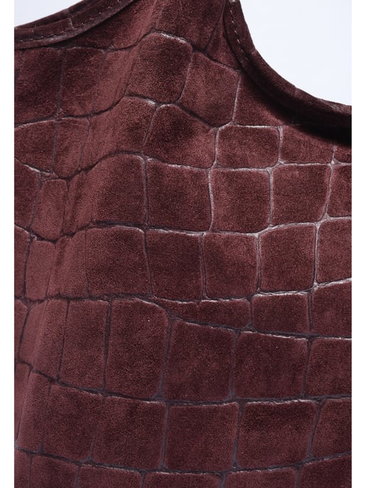 Anna Luchini Burgundy Cowhide Leather Bag - Image 3