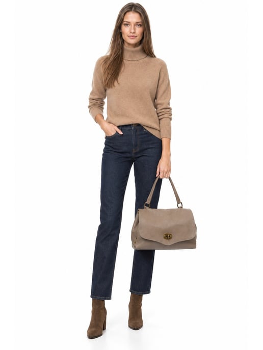 Anna Luchini Beige Rundleer Tas - Image 6