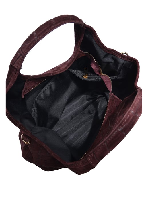 Anna Luchini Burgundy Cowhide Leather Bag - Image 4