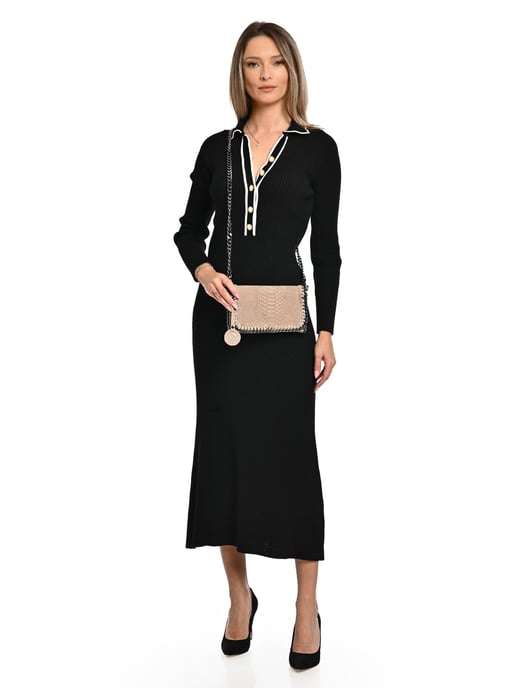 Luisa Vannini Beige Rundleer Tas - Image 5