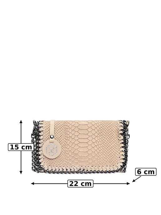 Luisa Vannini Beige Rundleer Tas - Image 6