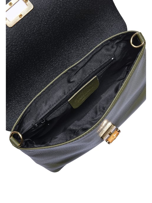 Roberta M Khaki Cowhide Leather Bag - Image 4