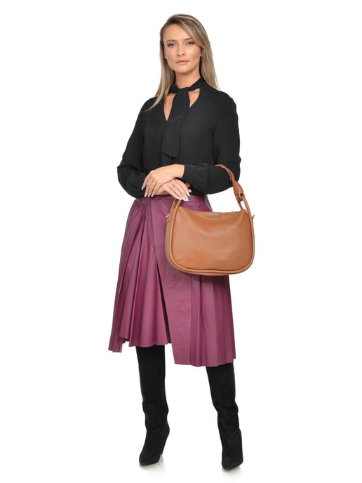 Luisa Vannini COGNAC Rundleer Tas - Image 5