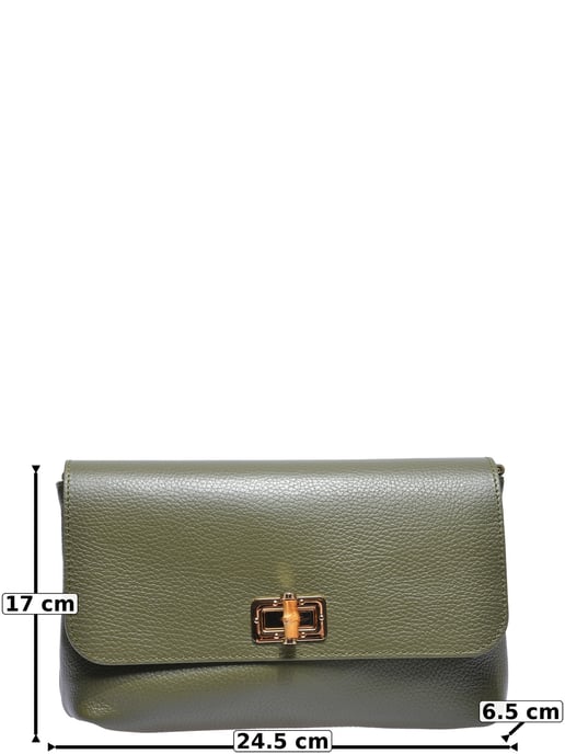 Roberta M Khaki Cowhide Leather Bag - Image 5