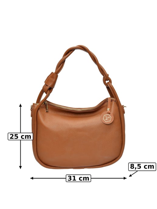 Luisa Vannini COGNAC Rundleer Tas - Image 6
