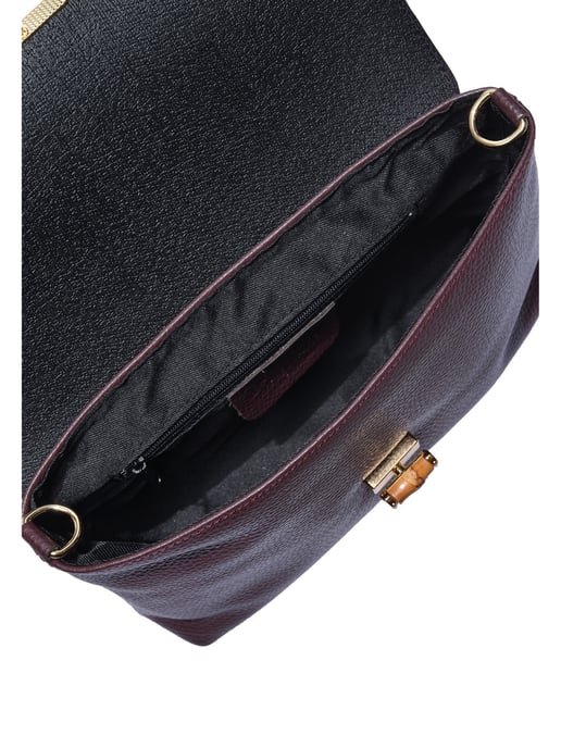 Roberta M Burgundy Leather Shoulder Bag - Image 4