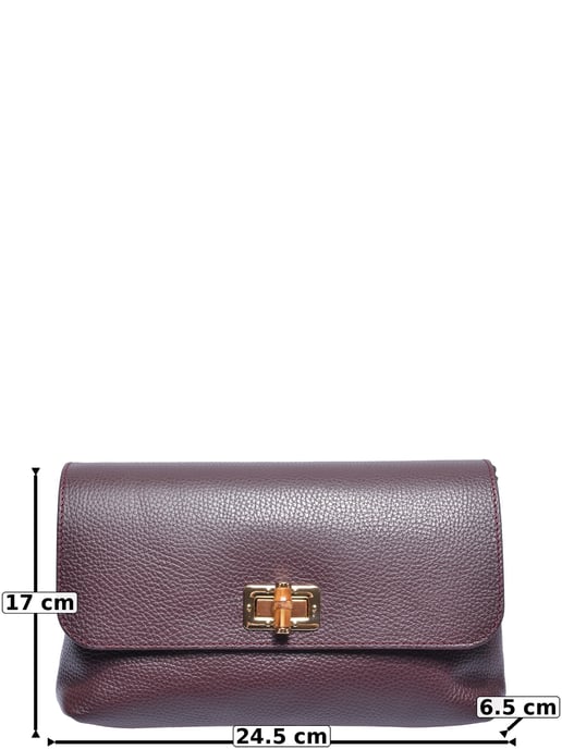 Roberta M Burgundy Leather Shoulder Bag - Image 5