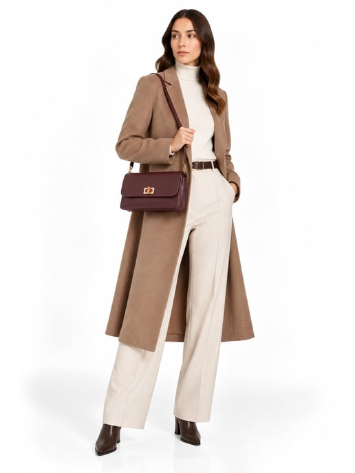 Roberta M Burgundy Leather Shoulder Bag - Image 6