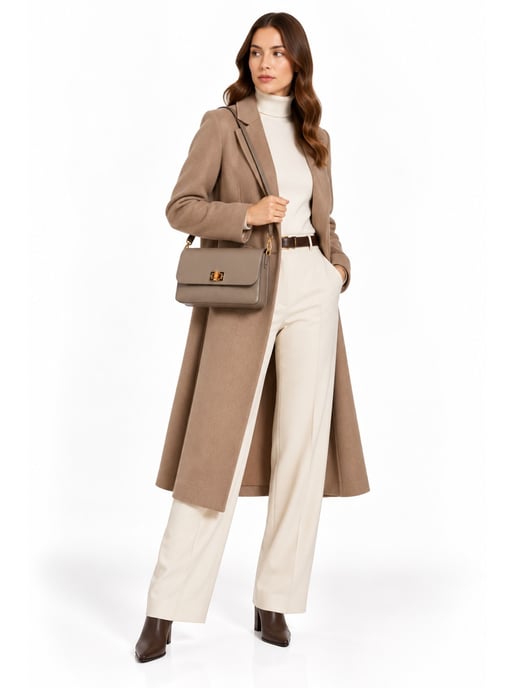 Roberta M Beige Cowhide Leather Bag - Image 6