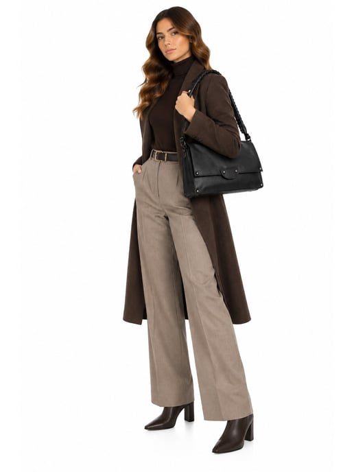 Isabella Rhea Black Cowhide Leather Bag - Image 5
