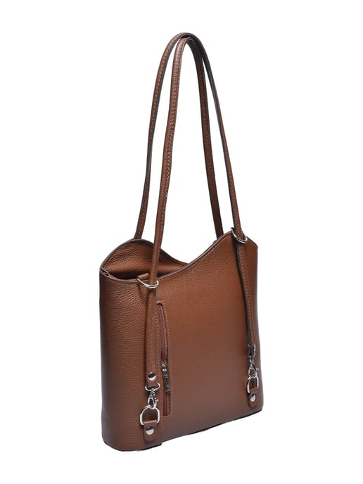 Anna Luchini Chestnut Brown Cowhide Leather Bag - Image 2