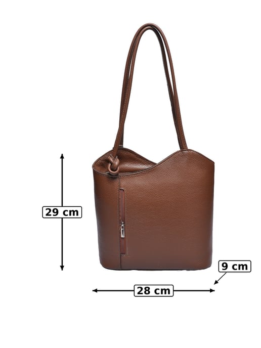 Anna Luchini Chestnut Brown Cowhide Leather Bag - Image 5