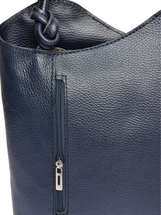 Anna Luchini Blauw Rundleer Tas - Image 3