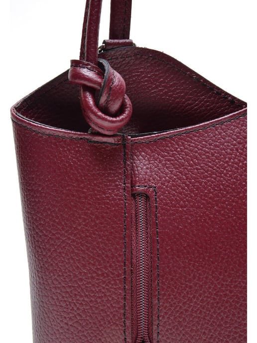 Anna Luchini Wine-coloured Cowhide Leather Bag - Image 3