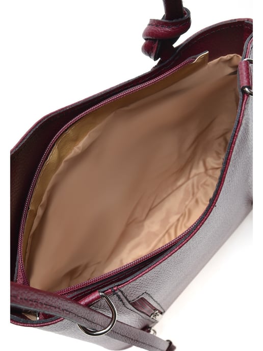 Anna Luchini Wine-coloured Cowhide Leather Bag - Image 4