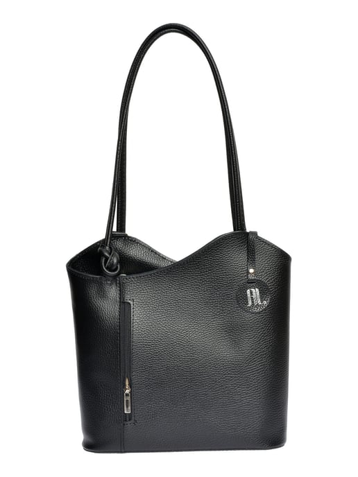 Anna Luchini Zwart Rundleer Tas - Image 1