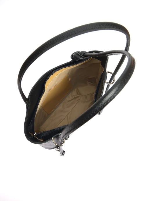 Anna Luchini Zwart Rundleer Tas - Image 4