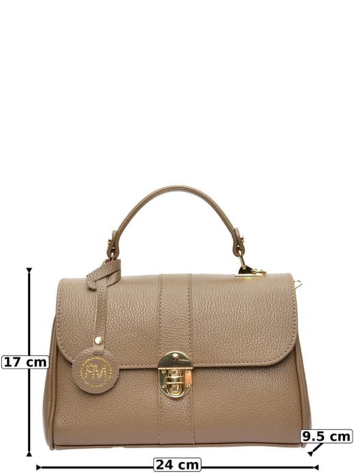 Roberta M Beige Rundleer Tas - Image 6