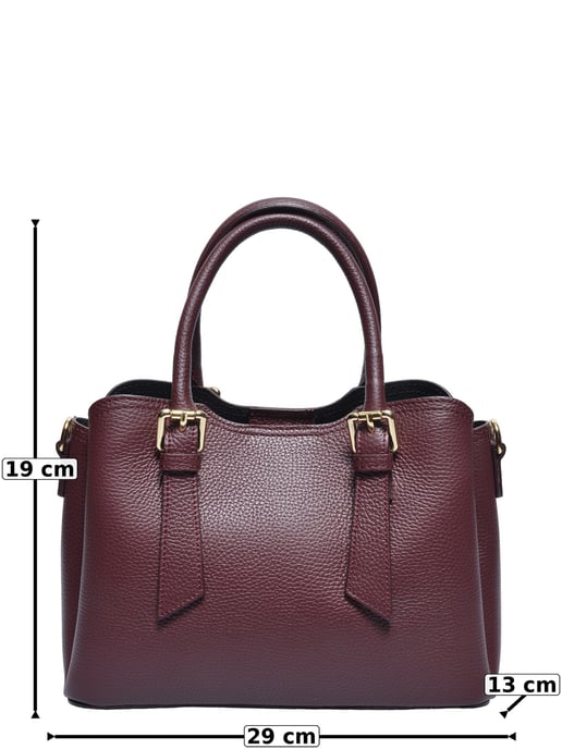 Roberta M Wine-Coloured Cowhide Leather Bag - Image 5