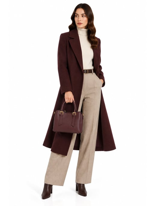 Roberta M Wine-Coloured Cowhide Leather Bag - Image 6