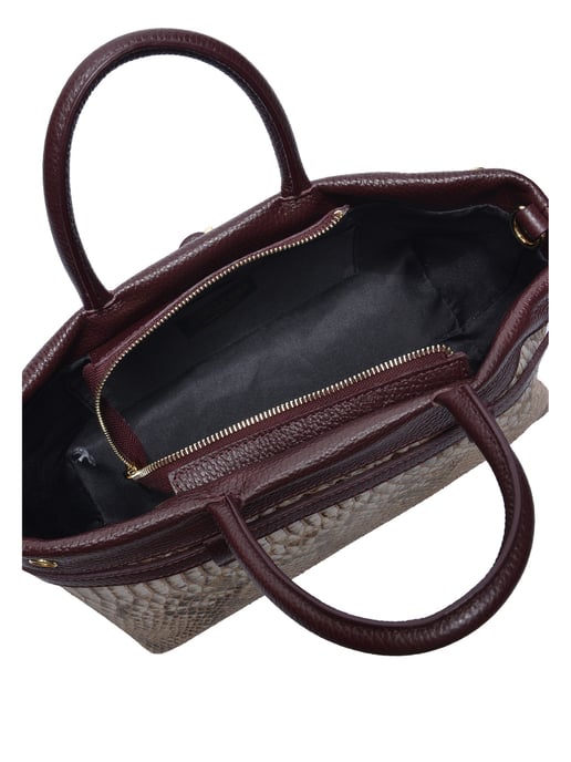 Isabella Rhea Burgundy Cowhide Leather Bag - Image 4