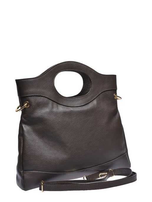 Anna Luchini Chestnut Brown Cowhide Leather Bag - Image 2