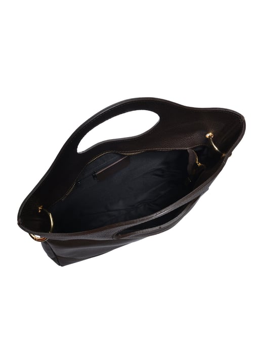 Anna Luchini Chestnut Brown Cowhide Leather Bag - Image 4