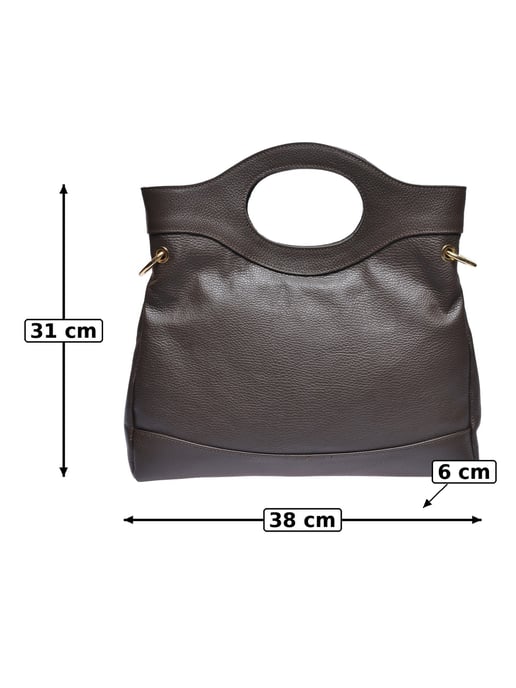 Anna Luchini Chestnut Brown Cowhide Leather Bag - Image 5
