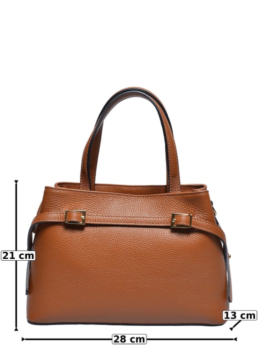 Roberta M COGNAC Rundleer Tas - Image 5