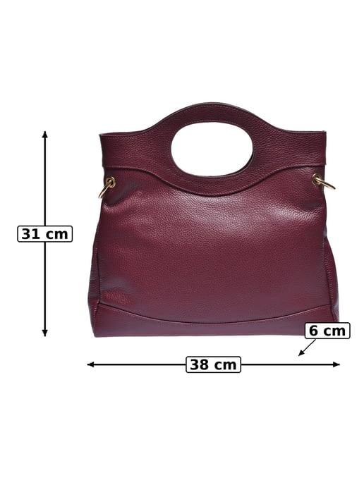 Anna Luchini Burgundy Calfskin Bag - Image 5