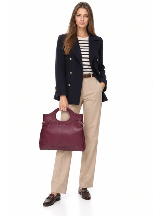 Anna Luchini Burgundy Calfskin Bag - Image 6