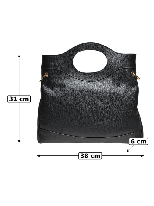 Anna Luchini Black Cowhide Leather Bag - Image 5