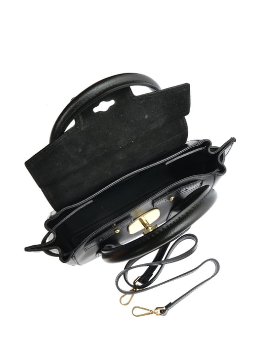 Isabella Rhea Black Cowhide Leather Bag - Image 4