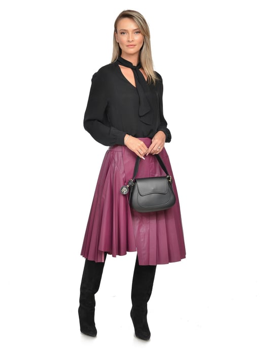 Isabella Rhea Black Cowhide Leather Bag - Image 5