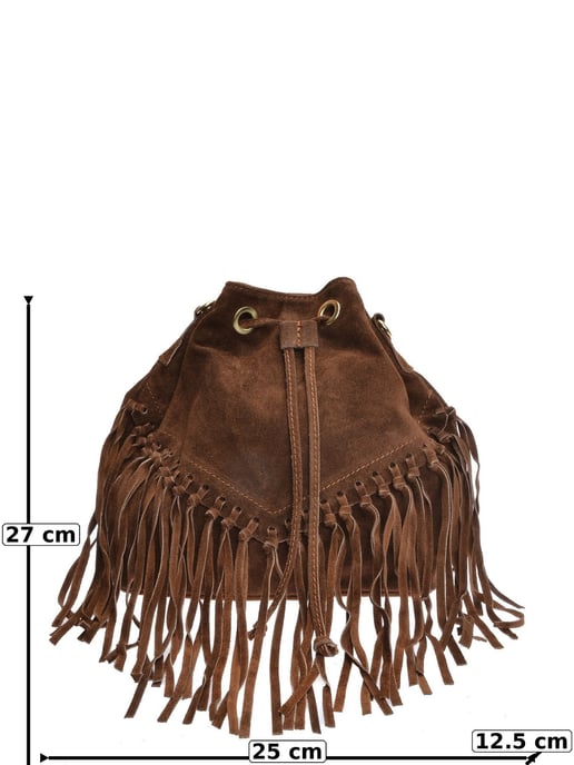 Roberta M Chestnut Cowhide Leather Bag - Image 6