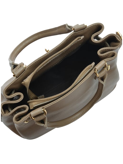 Isabella Rhea Beige Rundleer Tas - Image 4