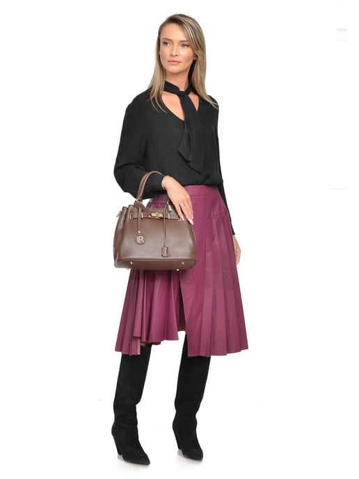 Isabella Rhea Bordeauxrood Rundleer Tas - Image 5