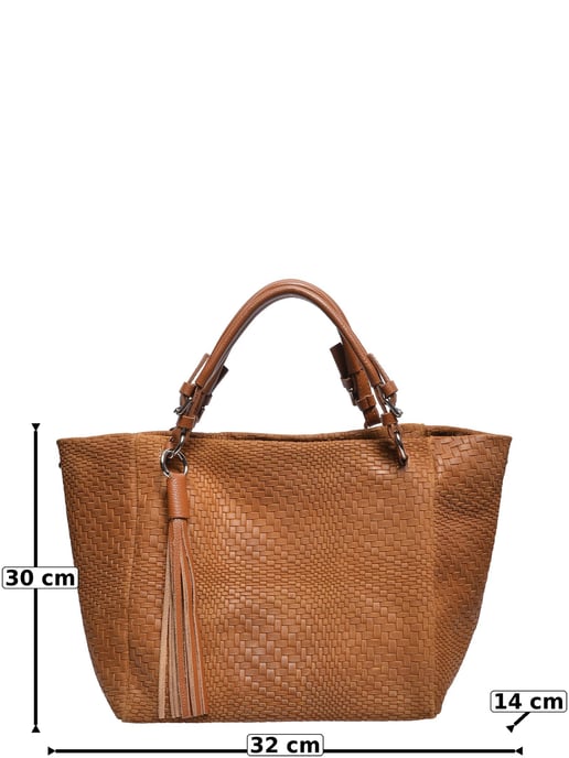 Roberta M COGNAC Rundleer Tas - Image 5