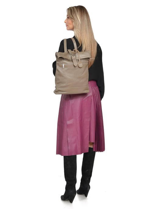 Isabella Rhea Beige Rundleer Tas - Image 5