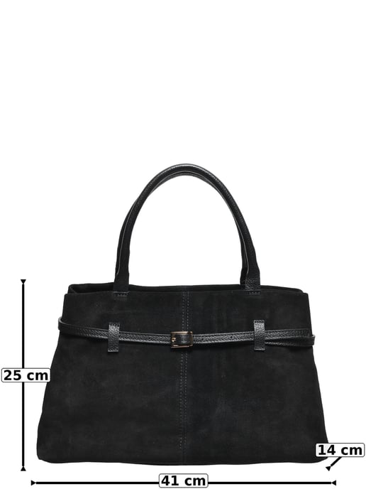 Roberta M Black Cowhide Leather Bag - Image 5