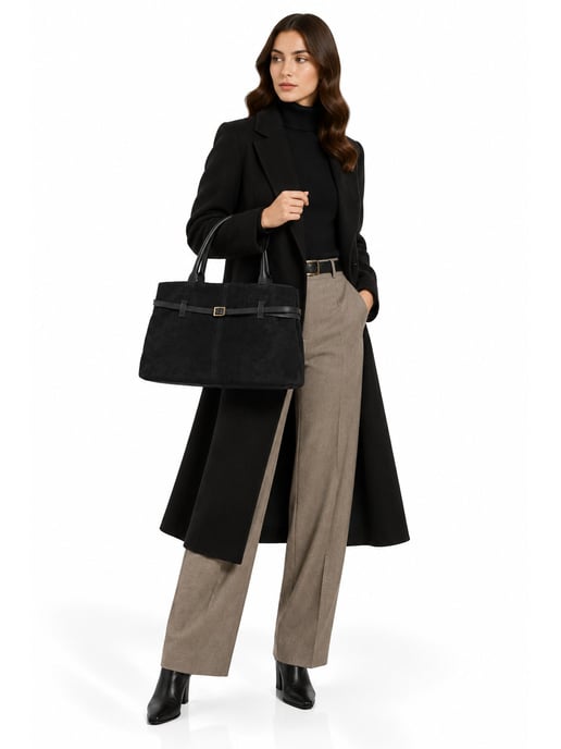 Roberta M Black Cowhide Leather Bag - Image 6