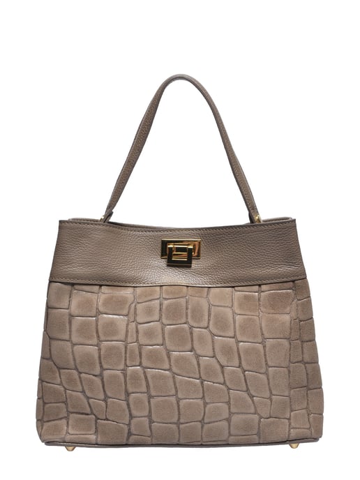 Anna Luchini Beige Rundleer Tas - Image 1